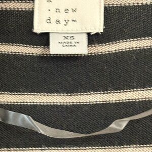 A New Day Black and Cream Striped Shirt